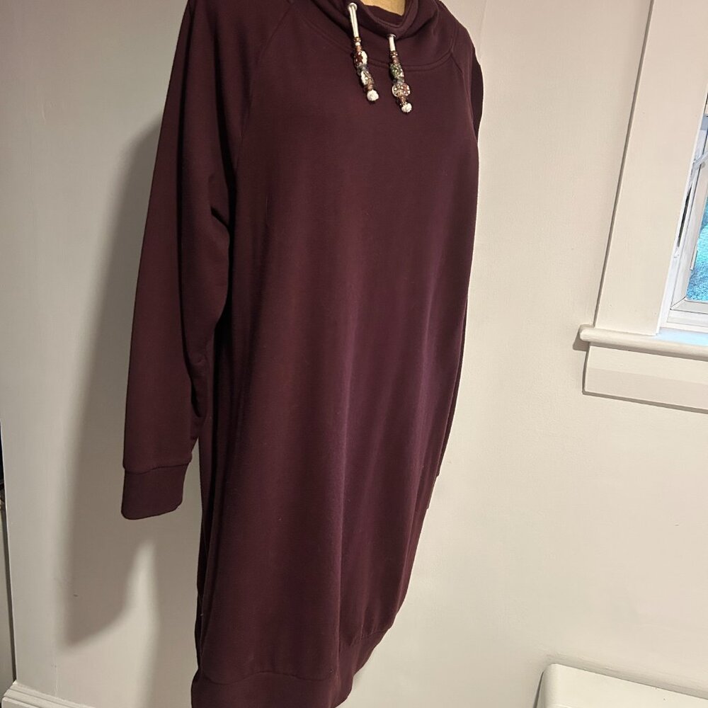 Gap Plum Sweatshirt Dress, Comfy Cotton Dress, Tunic Dress